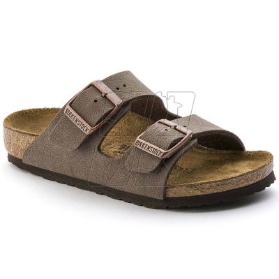 7. Birkenstock Arizona Kids Birko-Flor Nubuk Mocha narrow flip-flops for kids (0552893)