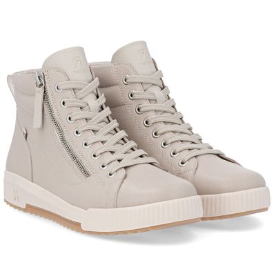 4. Rieker W0164-60 comfortable beige women's leather ankle boots