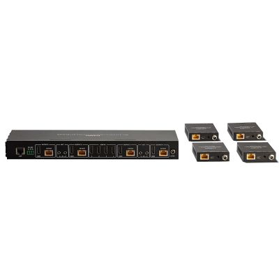 4. Lindy 38328 AV Extender AV Transmitter and Receiver Black