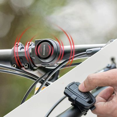 5. Rockbros A2 Bicycle Bell with 115 dB Alarm and USB-C Remote Control - Black