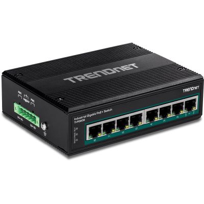 4. TRENDnet Industrial Switch 8-Port Gbit PoE+ 24-56V DIN-Rail