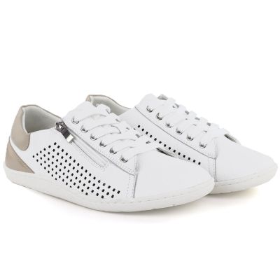 4. Women's leather barefoot shoes, openwork, white, Gino Fabiani OL38-6