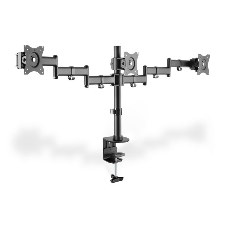 13. Triple desk stand (clamp) 3xLCD max. 27" max. 8kg tilt and swivel 360° (PIVOT)