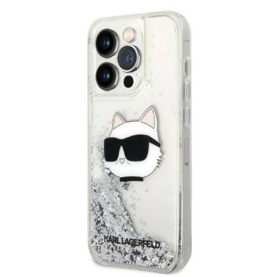 2. Karl Lagerfeld KLHCP14XLNHCS iPhone 14 Pro Max 6.7" silver/silver hardcase Glitter Choupette Head