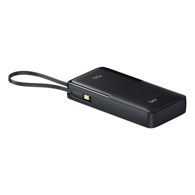 3. Baseus Bipow 2 20000mah 20W Powerbank with Digital Display with Built-in USB-C Cable - Black