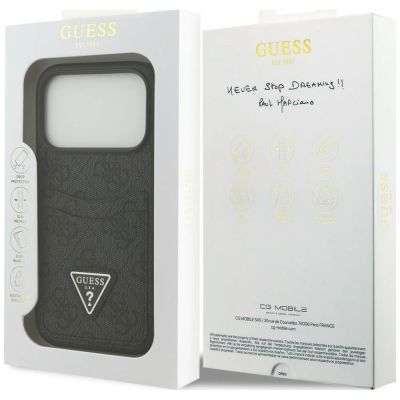 8. Guess 4G Double Card Triangle Case for iPhone 18 Pro / 17 Pro – Black