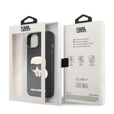 8. Karl Lagerfeld 3D Rubber Karl`s Head Case for iPhone 13 / 14 / 15 - Black
