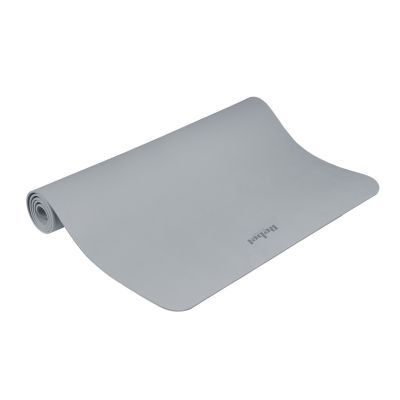 Gymnastics mat for yoga, pilates, fitness, 200x115cm, 1cm thick, TPE material, gray, REBEL ACTIVE