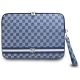 DKNY Sleeve Checkered Pattern Printed Stripes 14" Laptop Case - Blue