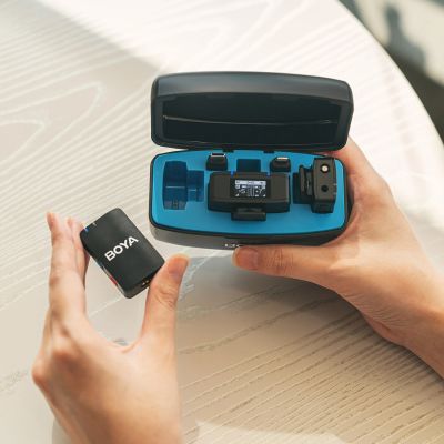 7. BOYA BOYAMIC 2-02 Wireless Lavalier Microphones 2.4 GHz - Black