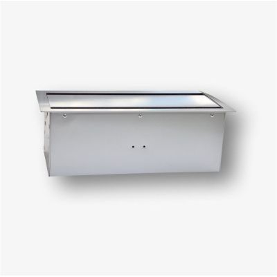 8M countertop box - countertop box for mounting standard 22.5x45 mm (45x45 mm) sockets, hinged on both sides, silver metallic