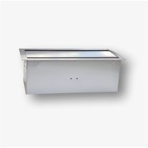 8M countertop box - countertop box for mounting standard 22.5x45 mm (45x45 mm) sockets, hinged on both sides, silver metallic