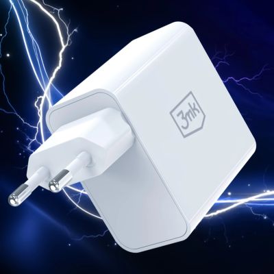 6. 3mk FlowPower 45W 1A1C PD3.0 QC4+ Wall Charger - White