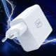 6. 3mk FlowPower 45W 1A1C PD3.0 QC4+ Wall Charger - White