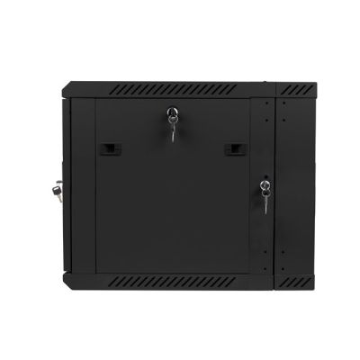 3. LANBERG TWO-SECTION WALL-HUNG CABINET 19" 9U 600X600 (GLASS DOOR, BLACK RAL9004) WF02-6609-10B