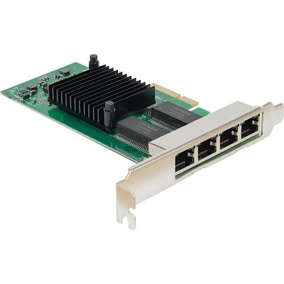 INTER-TECH Argus ST-7238 - Quad LAN Intel i350 Network Card Checksum Calculation and Offload Segmentation VT-c VMDq SR-IOV