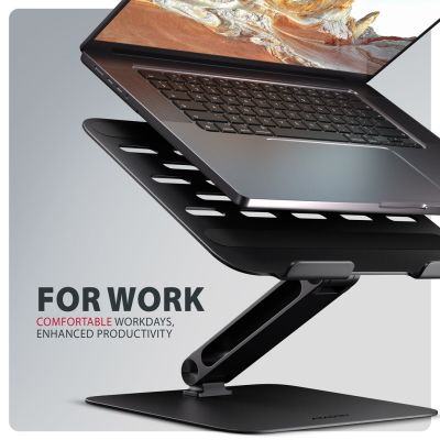 4. Axagon STND-LQB Laptop Stand with Double Joint, Height-Adjustable, Foldable, Laptop and Tablet Stand, Black, 43.9 cm (17.3")