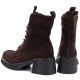 5. Women's leather ankle boots with a block heel and platform, chocolate brown, Vinceza 67009