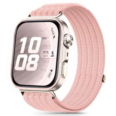 Tech-Protect Nylon Strap for Huawei Watch Fit 3 / 4 / 4 Pro / 5 / 5 Pro - Pink