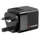7. Verbatim Gan 65W charger 2xUSB-C PD, 1xUSB-A, retrac. Cable 32217