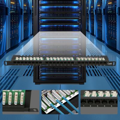 10. Patch panel Extralink EX.9663 (0.5U; cat. 6; 24xRJ-45)