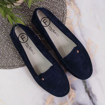 6. Filippo W PAW201D navy blue suede leather moccasins 