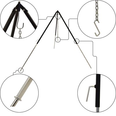 5. ADJUSTABLE TRIPOD STAND FOR FIREPLACE GARDEN FIREPELLER 150CM