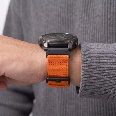 6. Tech-Protect Nylon Classic Strap for Garmin Fenix ​​5X / 5X Plus / 6X / 6X Pro / 7X / 8 / 8 Pro / 9 / 9 Pro (47 mm) - Orange