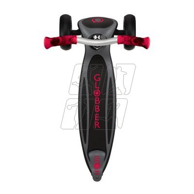 18. Globber Master Prime 3-wheel scooter / Black - New Red 664-102