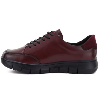 3. Women's leather platform shoes in burgundy Vinceza 133130