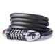 Rockbros RKS531 bicycle lock with 5-digit code, steel cable, 120 cm, with LED lighting - black