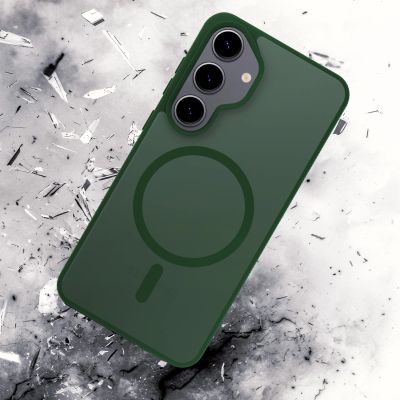 25. 3mk Smoke MagCase for Samsung Galaxy S25 - Green-Translucent