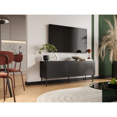 3. TV cabinet SIENA 150.5x40x60 black matt