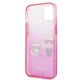 7. Karl Lagerfeld Gradient Ikonik Karl&Choupette Case for iPhone 13 mini - Pink