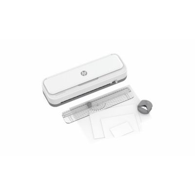 12. HP ONELAM Laminator 400 A4, cold/hot, integrated trimmer, corner rounder, speed 40cm/min + 15 pouches: 3xA4, 4xA5, 4xA6, 4xB-CARD, white
