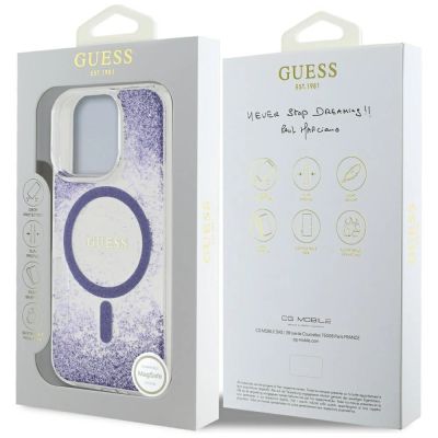 8. Guess HC Resin Bottom Glitter MagSafe case for iPhone 16 Pro Max - purple