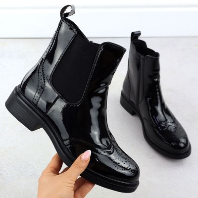 24. Women's black worker boots with socks Sabatina