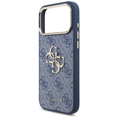 6. Guess 4G Big 4G Classic Logo Case for iPhone 18 Pro Max / 17 Pro Max - Blue and Gold