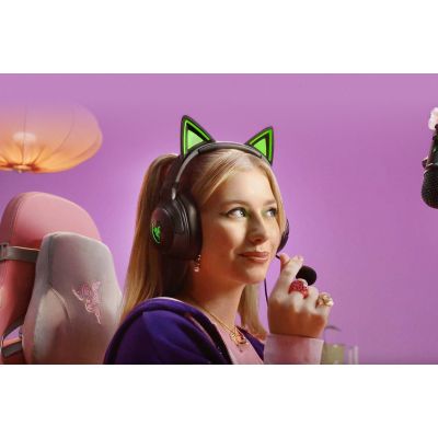 2. Razer Kraken Kitty V2 Headset Wired Over-Ear Noise-Canceling Microphone