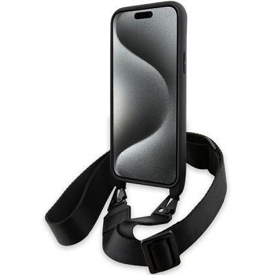4. BMW M Edition Carbon Stripe & Strap case for iPhone 15 Plus / 14 Plus - black