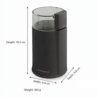5. Esperanza Espresso EKC001K coffee grinder (160W; impact; black)