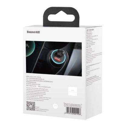 9. Baseus Golden Contactor Pro fast car charger 2x USB 40 W Quick Charge SCP FCP AFC + USB cable - USB Type C gray (TZCCJD-A0G)