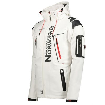 2. Geographical Norway Techno MEN 056 BS3 men's sports jacket, quick-drying, with hood, white (WU1060H/GN)