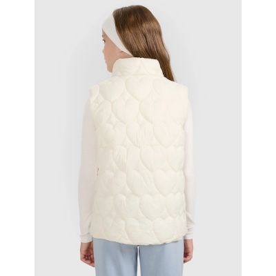 2. Girls' down vest with synthetic filling 4F 4FJRAW25TVJAF323-11S