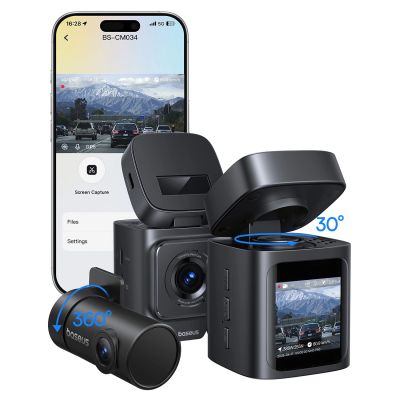 3. Baseus PrimeTrip VD1 Pro 4K Car Dash Cam with 1080p Rear Camera and Power Kit - Black