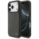 Mercedes Leather Large Laurel Leave MagSafe Case for iPhone 17 Pro - Black and Gray