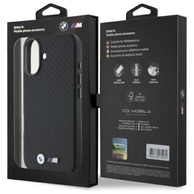 8. BMW Carbon Wrapped Metal iPhone 16 Case - Black