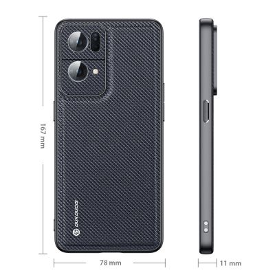 12. Dux Ducis Fino case cover covered with nylon material Oppo Reno7 Pro 5G black