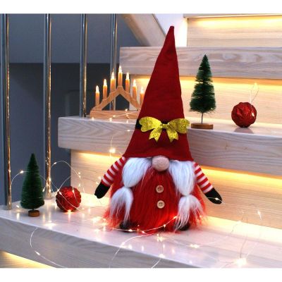 4. DECORATIVE SANTA CLAUS GNOME 40CM WITH GOLDEN BOW
