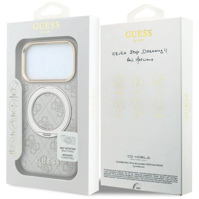 8. Guess Ring Stand 360 4G Classic Logo MagSafe Case for iPhone 17 Pro Max / 18 Pro Max - Pink
